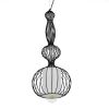 GLOBOSTAR® LILY 01560 Vintage Κρεμαστό Φωτιστικό Οροφής με Ντουί 1 x E27 AC 220-240V IP20 - Μαύρο & Λευκό - Μ25 x Π25 x Υ67cm