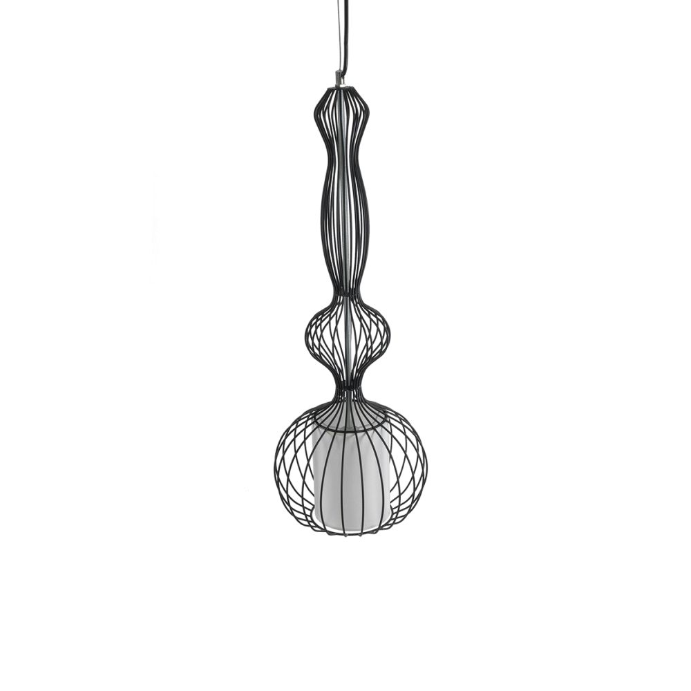 GLOBOSTAR® LILY 01560 Vintage Κρεμαστό Φωτιστικό Οροφής με Ντουί 1 x E27 AC 220-240V IP20 - Μαύρο & Λευκό - Μ25 x Π25 x Υ67cm