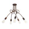 GLOBOSTAR® PAULELI 01564 Μοντέρνο Φωτιστικό Οροφής με Ντουί 5 x E27 AC 220-240V IP20 - Χάλκινο - Μ80 x Π80 x Υ40cm