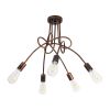 GLOBOSTAR® PAULELI 01564 Μοντέρνο Φωτιστικό Οροφής με Ντουί 5 x E27 AC 220-240V IP20 - Χάλκινο - Μ80 x Π80 x Υ40cm
