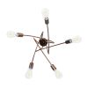 GLOBOSTAR® PAULELI 01564 Μοντέρνο Φωτιστικό Οροφής με Ντουί 5 x E27 AC 220-240V IP20 - Χάλκινο - Μ80 x Π80 x Υ40cm