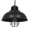 GLOBOSTAR® HARROW 01571 Vintage Κρεμαστό Φωτιστικό Οροφής με Ντουί 1 x E27 AC 220-240V IP20 - Μαύρο - Μ33 x Π33 x Υ32cm