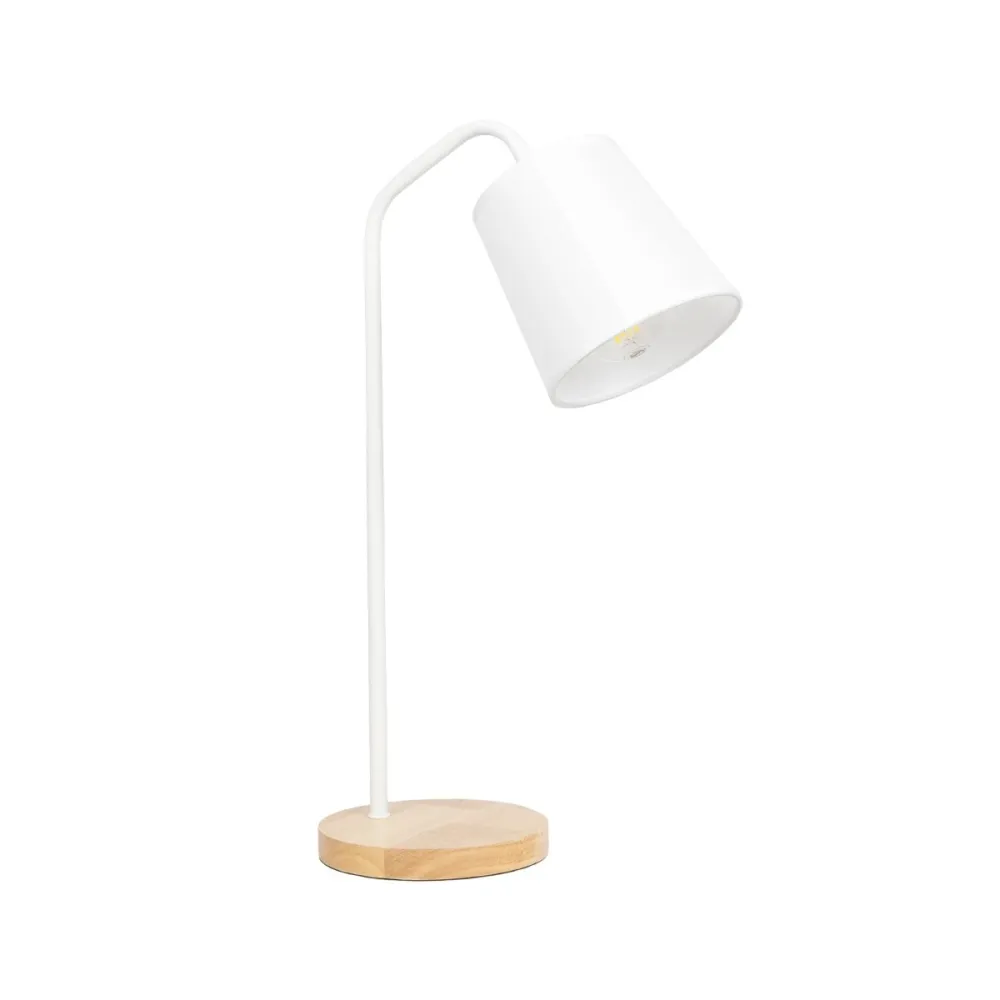 GLOBOSTAR® RIBBON 01574 Μοντέρνο Επιτραπέζιο Φωτιστικό Πορτατίφ με Ντουί 1 x E27 AC 220-240V IP20 - Λευκό & Μπεζ - Μ15 x Π30 x Υ49cm