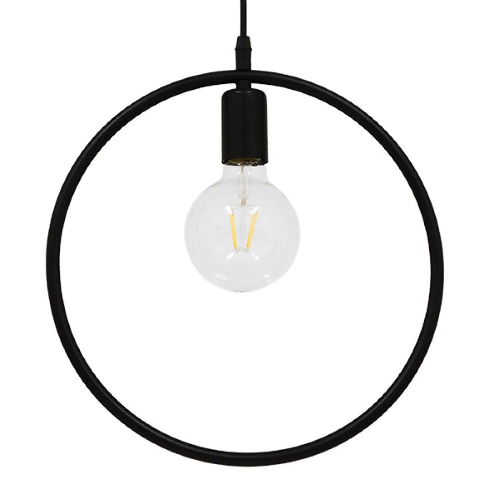 GLOBOSTAR® OMICRON 01578 Μοντέρνο Κρεμαστό Φωτιστικό Οροφής με Ντουί 1 x E27 AC 220-240V IP20 - Μαύρο - Μ33 x Π4 x Υ33cm