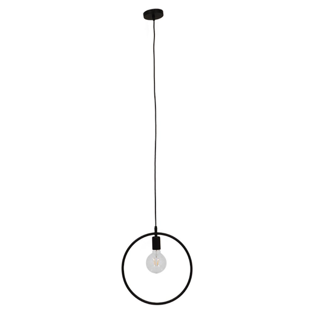 GLOBOSTAR® OMICRON 01578 Μοντέρνο Κρεμαστό Φωτιστικό Οροφής με Ντουί 1 x E27 AC 220-240V IP20 - Μαύρο - Μ33 x Π4 x Υ33cm
