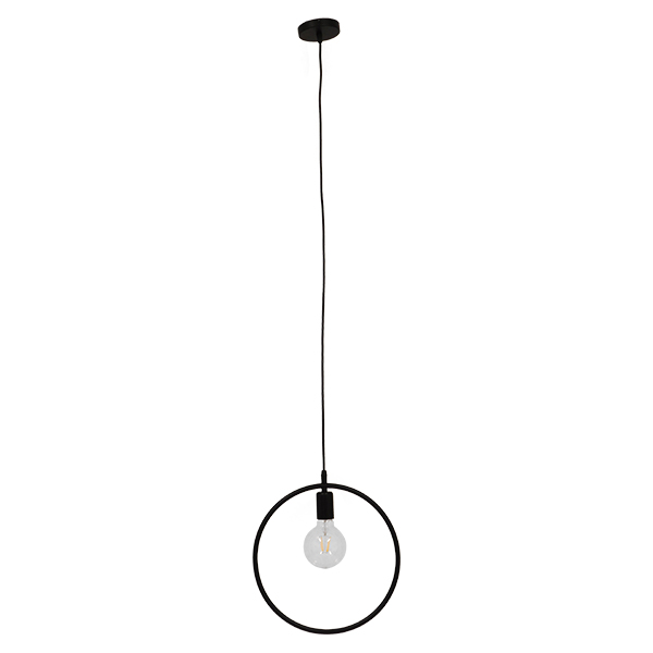 GLOBOSTAR® OMICRON 01578 Μοντέρνο Κρεμαστό Φωτιστικό Οροφής με Ντουί 1 x E27 AC 220-240V IP20 - Μαύρο - Μ33 x Π4 x Υ33cm