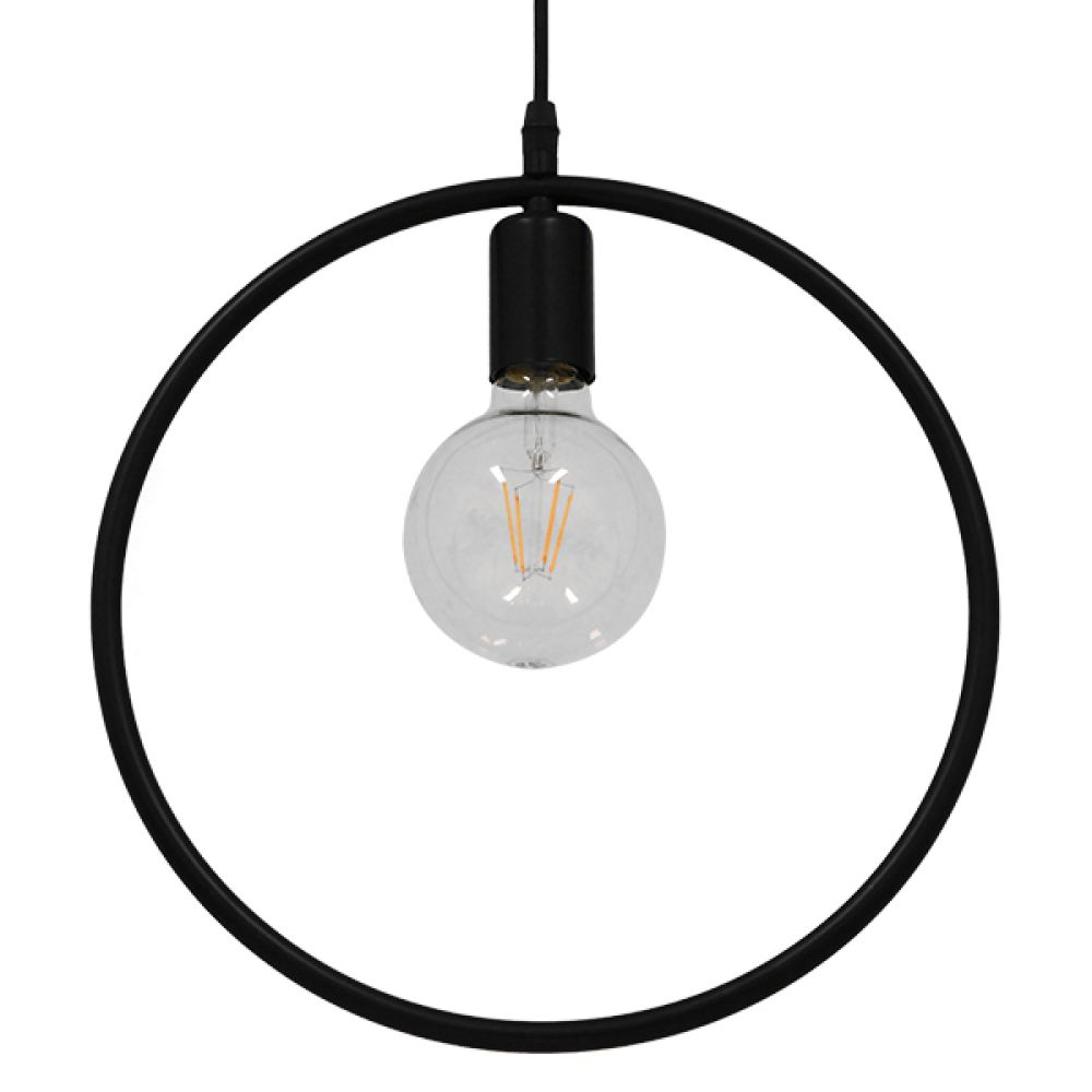 GLOBOSTAR® OMICRON 01578 Μοντέρνο Κρεμαστό Φωτιστικό Οροφής με Ντουί 1 x E27 AC 220-240V IP20 - Μαύρο - Μ33 x Π4 x Υ33cm