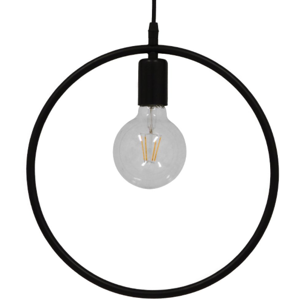 GLOBOSTAR® OMICRON 01578 Μοντέρνο Κρεμαστό Φωτιστικό Οροφής με Ντουί 1 x E27 AC 220-240V IP20 - Μαύρο - Μ33 x Π4 x Υ33cm