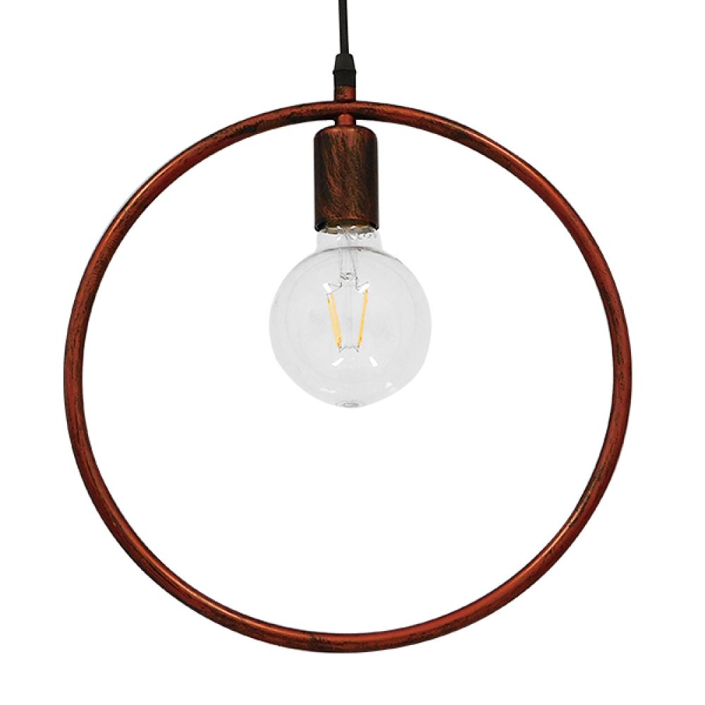 GLOBOSTAR® OMICRON 01579 Μοντέρνο Κρεμαστό Φωτιστικό Οροφής με Ντουί 1 x E27 AC 220-240V IP20 - Χάλκινο - Μ33 x Π4 x Υ33cm