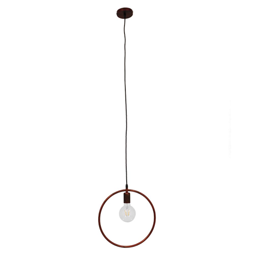 GLOBOSTAR® OMICRON 01579 Μοντέρνο Κρεμαστό Φωτιστικό Οροφής με Ντουί 1 x E27 AC 220-240V IP20 - Χάλκινο - Μ33 x Π4 x Υ33cm