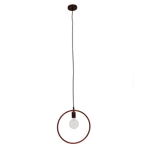 GLOBOSTAR® OMICRON 01579 Μοντέρνο Κρεμαστό Φωτιστικό Οροφής με Ντουί 1 x E27 AC 220-240V IP20 - Χάλκινο - Μ33 x Π4 x Υ33cm