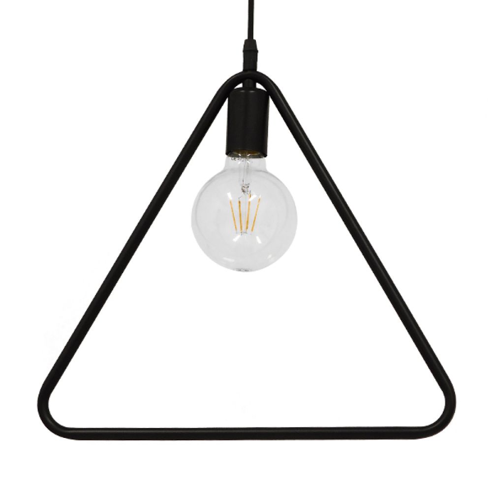 GLOBOSTAR® DELTA 01580 Μοντέρνο Κρεμαστό Φωτιστικό Οροφής με Ντουί 1 x E27 AC 220-240V IP20 - Μαύρο - Μ37 x Π4 x Υ33cm