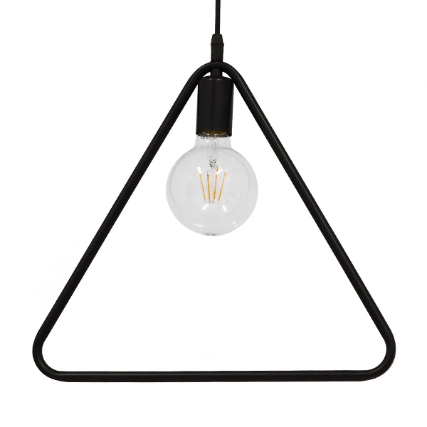 GLOBOSTAR® DELTA 01580 Μοντέρνο Κρεμαστό Φωτιστικό Οροφής με Ντουί 1 x E27 AC 220-240V IP20 - Μαύρο - Μ37 x Π4 x Υ33cm