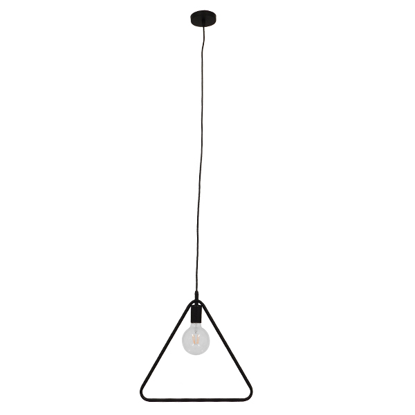 GLOBOSTAR® DELTA 01580 Μοντέρνο Κρεμαστό Φωτιστικό Οροφής με Ντουί 1 x E27 AC 220-240V IP20 - Μαύρο - Μ37 x Π4 x Υ33cm