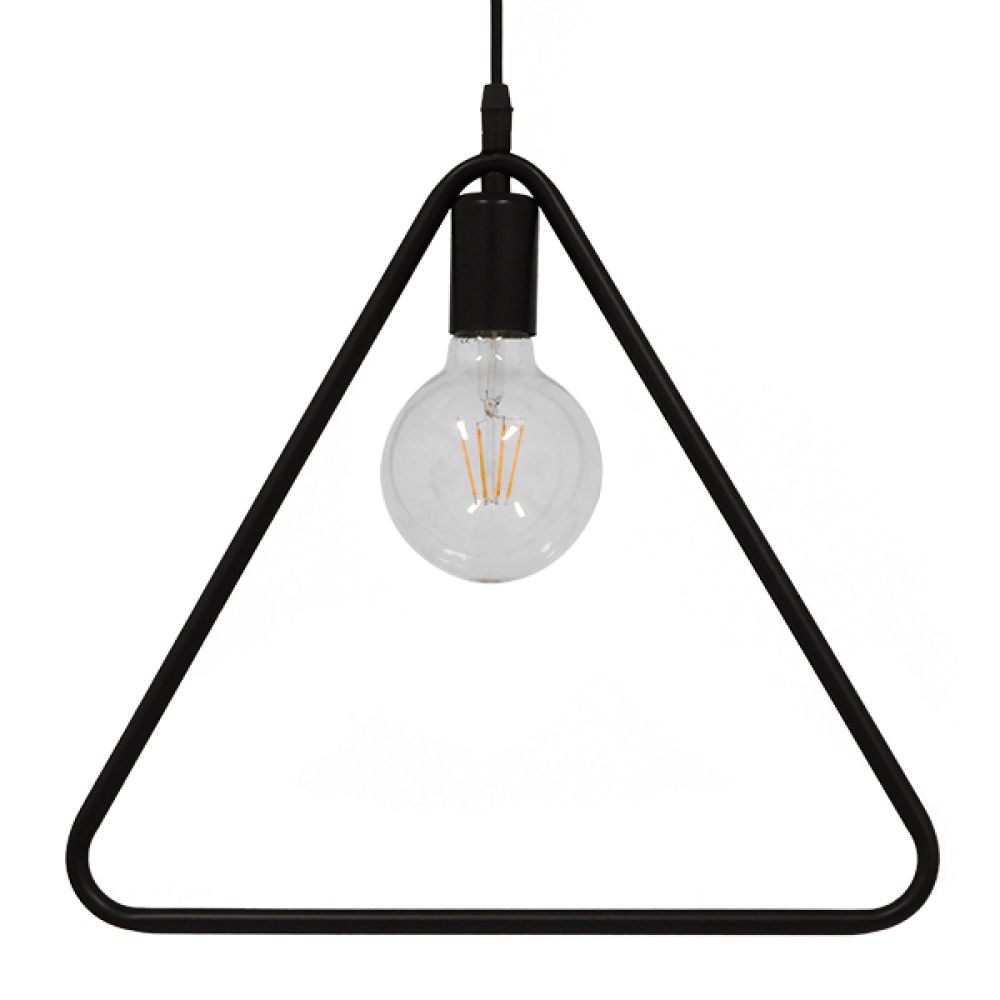 GLOBOSTAR® DELTA 01580 Μοντέρνο Κρεμαστό Φωτιστικό Οροφής με Ντουί 1 x E27 AC 220-240V IP20 - Μαύρο - Μ37 x Π4 x Υ33cm