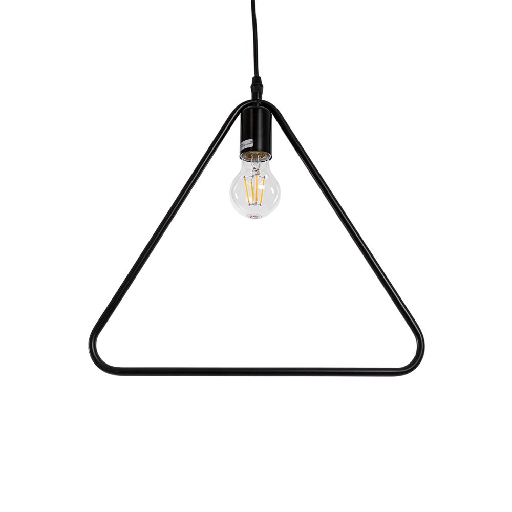 GLOBOSTAR® DELTA 01580 Μοντέρνο Κρεμαστό Φωτιστικό Οροφής με Ντουί 1 x E27 AC 220-240V IP20 - Μαύρο - Μ37 x Π4 x Υ33cm
