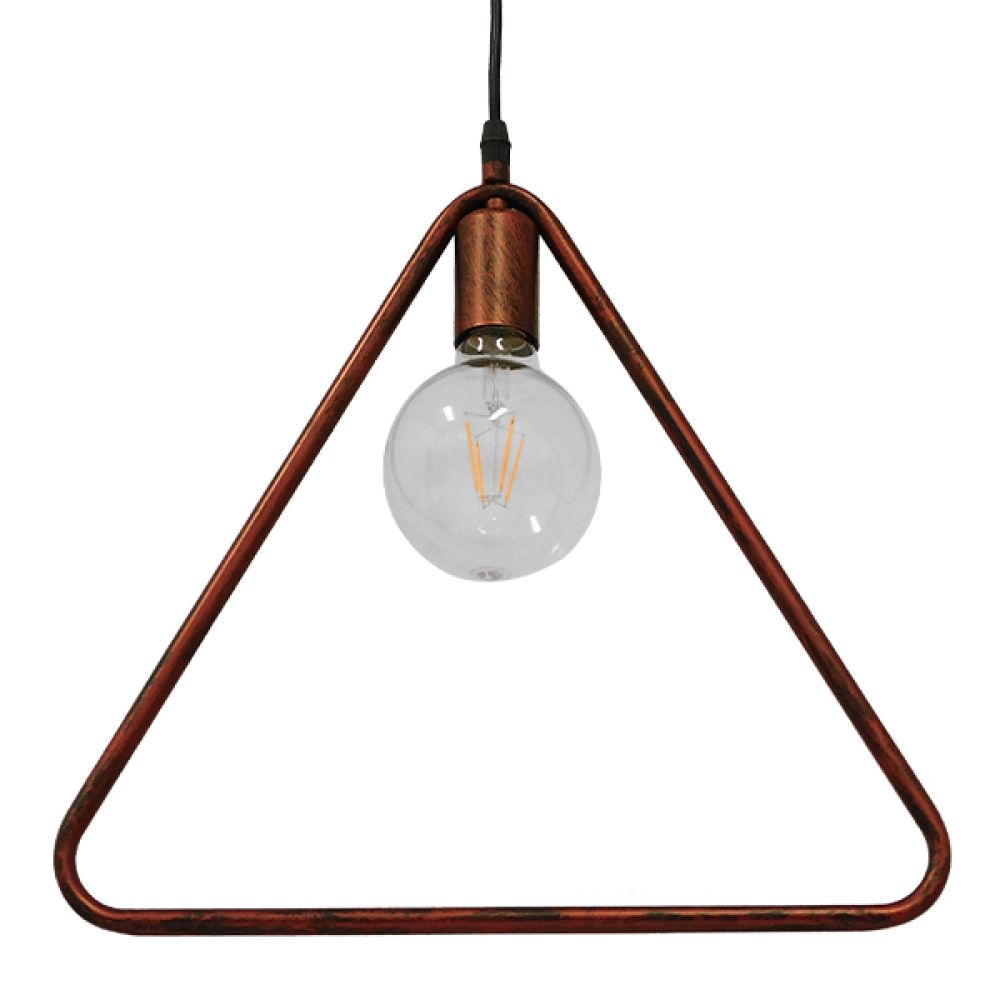 GLOBOSTAR® DELTA 01581 Μοντέρνο Κρεμαστό Φωτιστικό Οροφής με Ντουί 1 x E27 AC 220-240V IP20 - Χάλκινο - Μ37 x Π4 x Υ33cm
