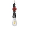 GLOBOSTAR® SPIGOT 01583 Vintage Κρεμαστό Φωτιστικό Οροφής με Ντουί 1 x E27 AC 220-240V IP20 - Ασημί & Κόκκινο - Μ5 x Π5 x Y20cm