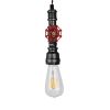 GLOBOSTAR® SPIGOT 01583 Vintage Κρεμαστό Φωτιστικό Οροφής με Ντουί 1 x E27 AC 220-240V IP20 - Ασημί & Κόκκινο - Μ5 x Π5 x Y20cm
