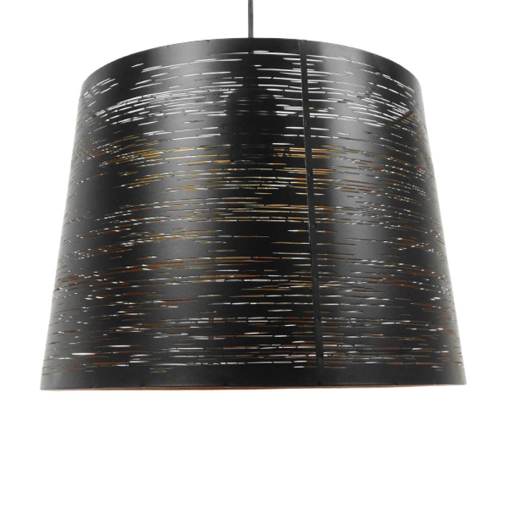 GLOBOSTAR® ACCADEMIA 01584 Μοντέρνο Κρεμαστό Φωτιστικό Οροφής με Ντουί 1 x E27 AC 220-240V IP20 - Μαύρο & Χρυσό - Μ35 x Π35 x Y25cm