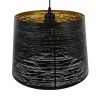 GLOBOSTAR® ACCADEMIA 01584 Μοντέρνο Κρεμαστό Φωτιστικό Οροφής με Ντουί 1 x E27 AC 220-240V IP20 - Μαύρο & Χρυσό - Μ35 x Π35 x Y25cm