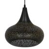 GLOBOSTAR® JANIS 01590 Μοντέρνο Κρεμαστό Φωτιστικό Οροφής με Ντουί 1 x E27 AC 220-240V IP20 - Μαύρο & Χρυσό - Μ30 x Π30 x Υ30cm