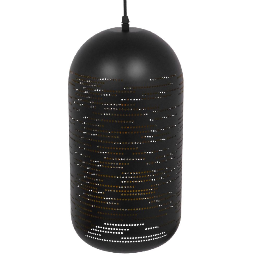 GLOBOSTAR® JANIS 01591 Μοντέρνο Κρεμαστό Φωτιστικό Οροφής με Ντουί 1 x E27 AC 220-240V IP20 - Μαύρο & Χρυσό - Μ20 x Π20 x Υ41cm