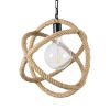 GLOBOSTAR® BALANCE 01596 Vintage Κρεμαστό Φωτιστικό Οροφής με Ντουί 1 x E27 AC 220-240V IP20 - Μαύρο & Μπεζ - Μ35 x Π35 x Υ36cm