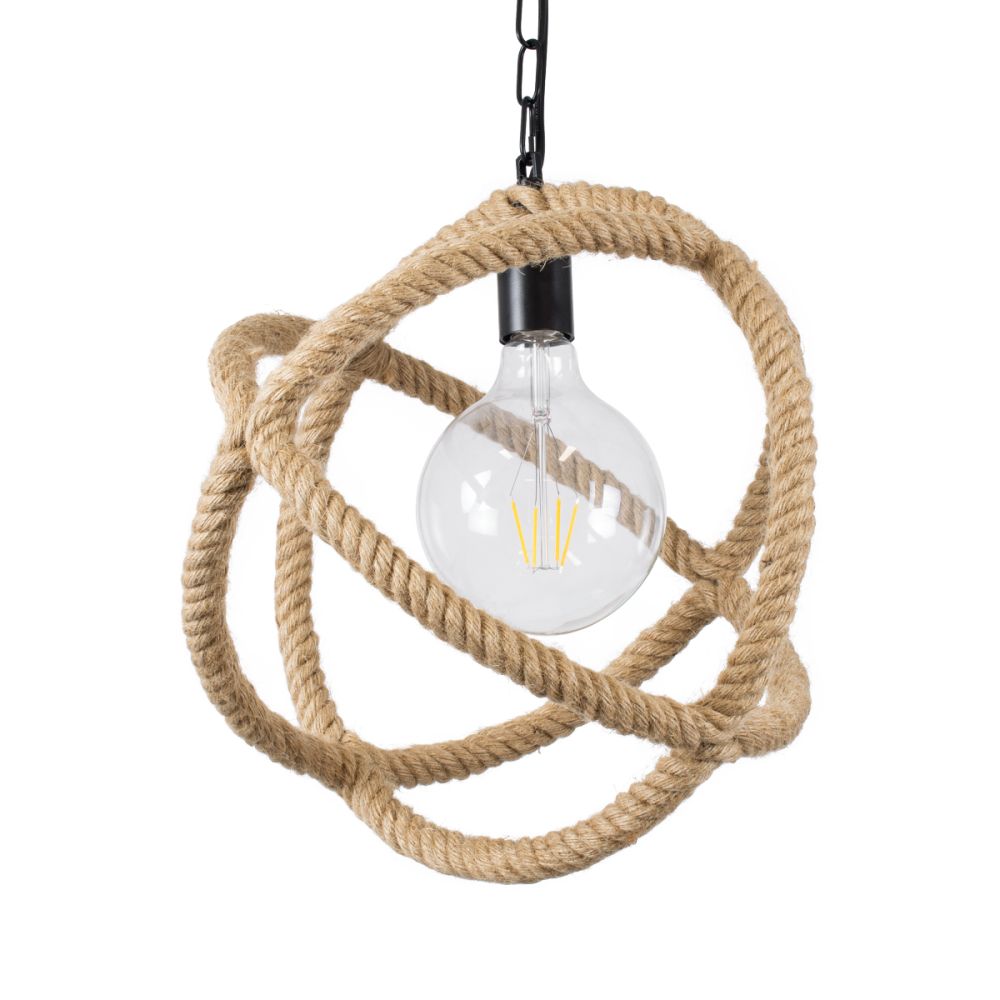 GLOBOSTAR® BALANCE 01596 Vintage Κρεμαστό Φωτιστικό Οροφής με Ντουί 1 x E27 AC 220-240V IP20 - Μαύρο & Μπεζ - Μ35 x Π35 x Υ36cm