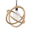 GLOBOSTAR® BALANCE 01596 Vintage Κρεμαστό Φωτιστικό Οροφής με Ντουί 1 x E27 AC 220-240V IP20 - Μαύρο & Μπεζ - Μ35 x Π35 x Υ36cm