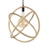 GLOBOSTAR® BELLE 01597 Vintage Κρεμαστό Φωτιστικό Οροφής με Ντουί 1 x E27 AC 220-240V IP20 - Μπεζ - Μ56 x Π56 x Y58cm