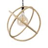 GLOBOSTAR® BELLE 01597 Vintage Κρεμαστό Φωτιστικό Οροφής με Ντουί 1 x E27 AC 220-240V IP20 - Μπεζ - Μ56 x Π56 x Y58cm