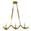 GLOBOSTAR® LUXOR 01598 Vintage Κρεμαστό Φωτιστικό Οροφής με Ντουί 3 x E14 AC 220-240V IP20 - Χρυσό & Μπεζ - Μ75 x Π13 x Y18cm