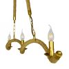 GLOBOSTAR® LUXOR 01598 Vintage Κρεμαστό Φωτιστικό Οροφής με Ντουί 3 x E14 AC 220-240V IP20 - Χρυσό & Μπεζ - Μ75 x Π13 x Y18cm