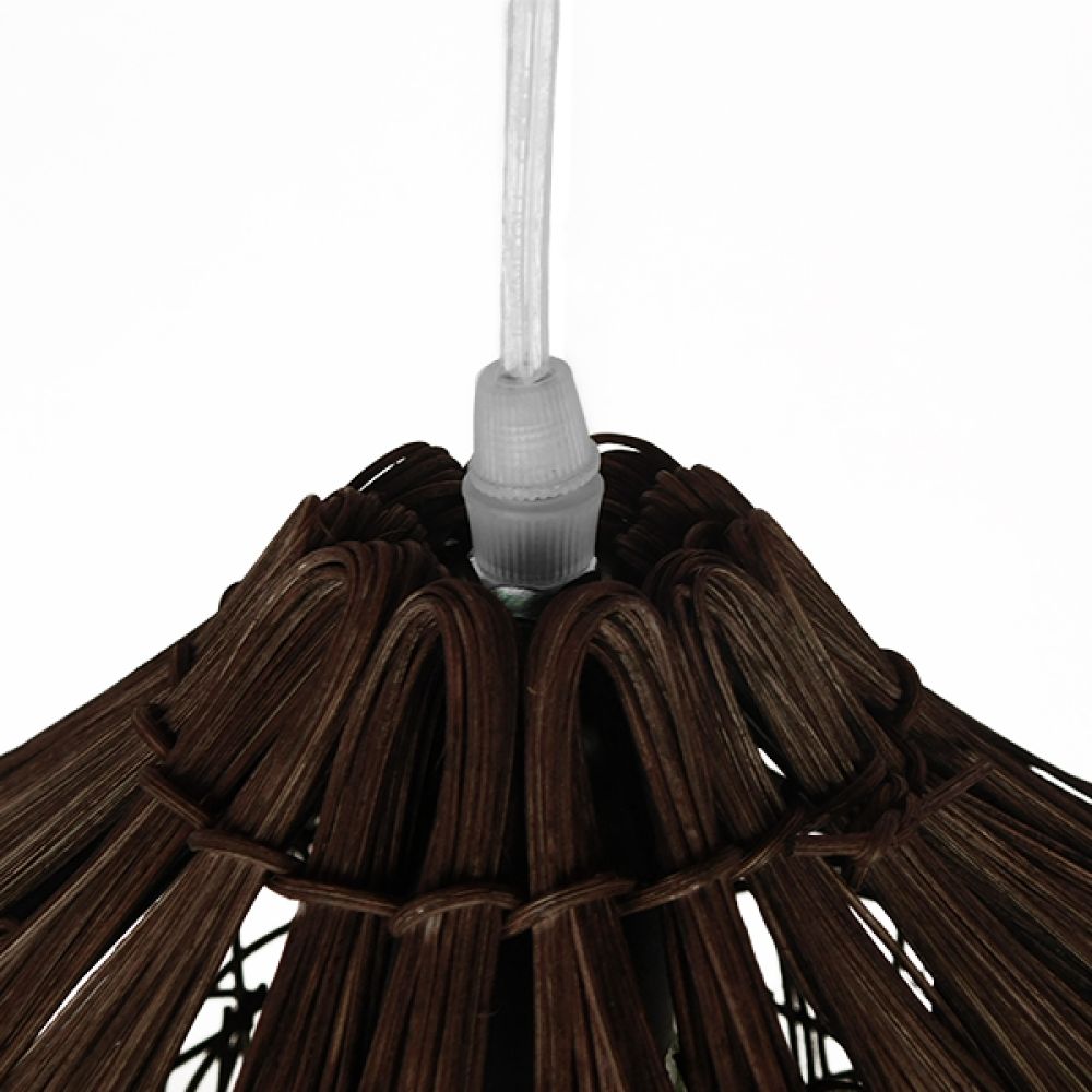 GLOBOSTAR® CHEOPE 01600 Boho Κρεμαστό Φωτιστικό Οροφής με Ντουί 1 x E27 AC 220-240V IP20 - Καφέ - Μ50 x Π50 x Y30cm