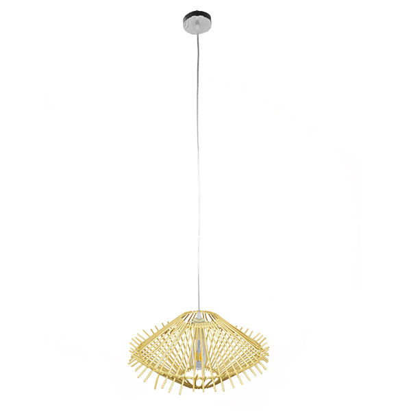 GLOBOSTAR® SASSO 01601 Boho Κρεμαστό Φωτιστικό Οροφής με Ντουί 1 x E27 AC 220-240V IP20 - Μπεζ - Μ50 x Π50 x Y23cm