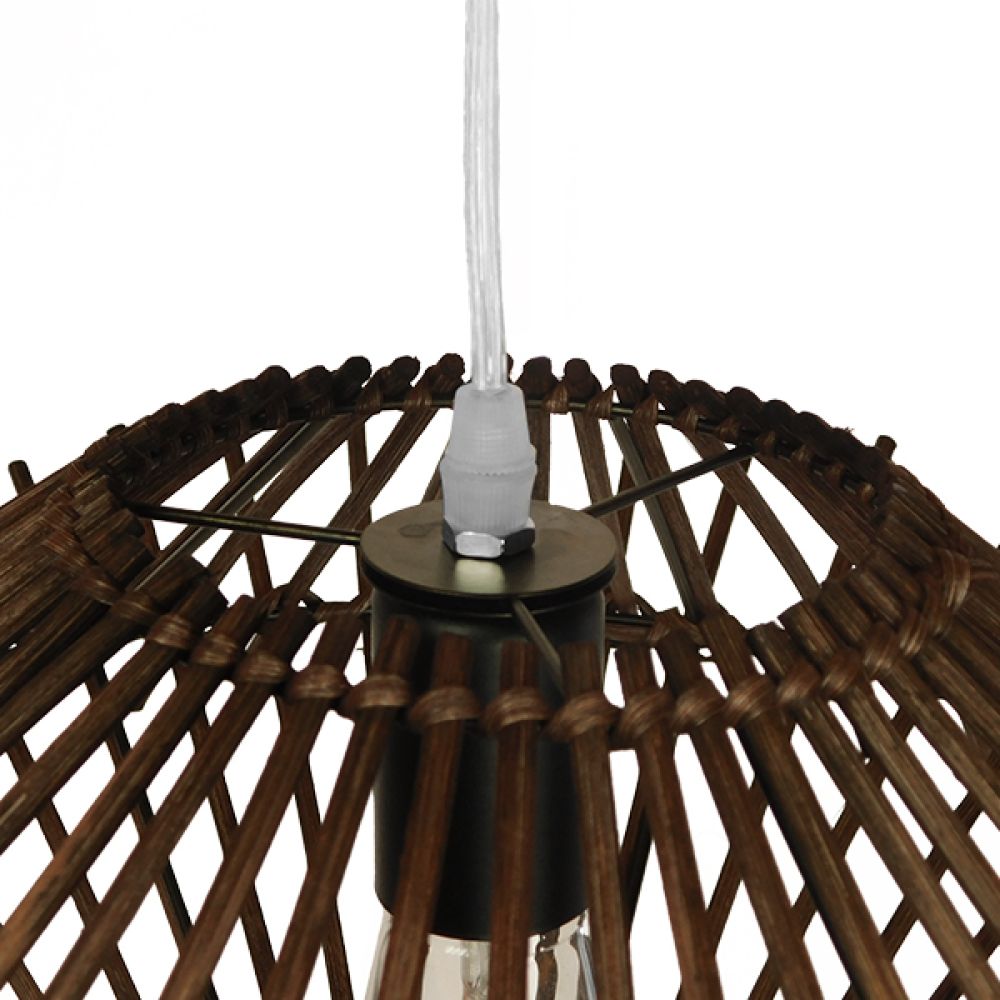 GLOBOSTAR® SASSO 01602 Boho Κρεμαστό Φωτιστικό Οροφής με Ντουί 1 x E27 AC 220-240V IP20 - Καφέ - Μ50 x Π50 x Y23cm