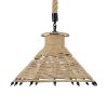 GLOBOSTAR® OZERO 01603 Boho Κρεμαστό Φωτιστικό Οροφής με Ντουί 1 x E27 AC 220-240V IP20 - Μπεζ & Μαύρο - Μ41 x Π41 x Y28cm