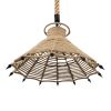 GLOBOSTAR® OZERO 01603 Boho Κρεμαστό Φωτιστικό Οροφής με Ντουί 1 x E27 AC 220-240V IP20 - Μπεζ & Μαύρο - Μ41 x Π41 x Y28cm
