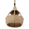GLOBOSTAR® KUBRIC 01605 Boho Κρεμαστό Φωτιστικό Οροφής με Ντουί 1 x E27 AC 220-240V IP20 - Μπεζ - Μ30 x Π30 x Y40cm