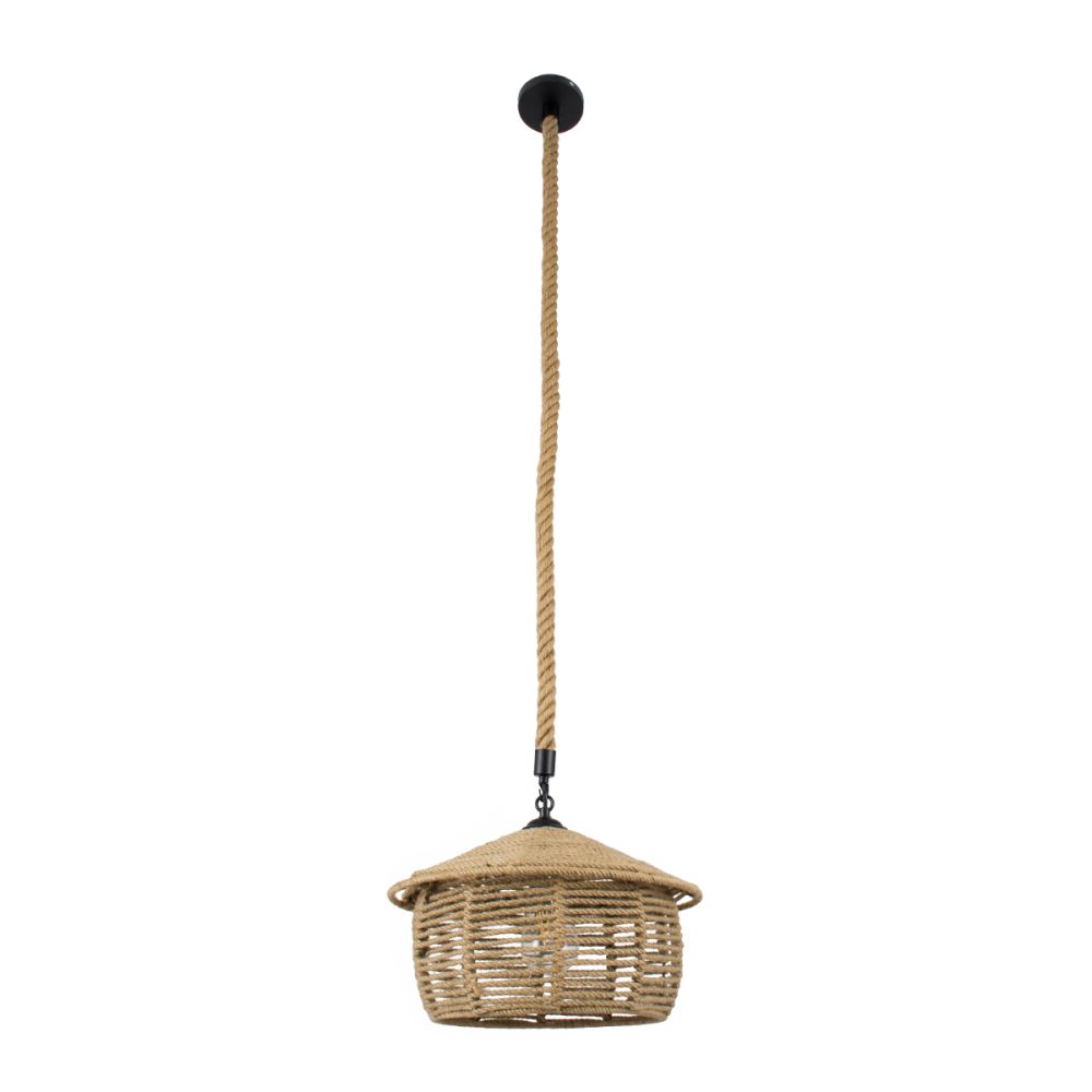 GLOBOSTAR® SPIRIT 01607 Boho Κρεμαστό Φωτιστικό Οροφής με Ντουί 1 x E27 AC 220-240V IP20 - Μπεζ - Μ35 x Π35 x Y30cm