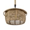 GLOBOSTAR® SPIRIT 01607 Boho Κρεμαστό Φωτιστικό Οροφής με Ντουί 1 x E27 AC 220-240V IP20 - Μπεζ - Μ35 x Π35 x Y30cm