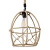 GLOBOSTAR® TELAN 01615 Vintage Κρεμαστό Φωτιστικό Οροφής με Ντουί 1 x E27 AC 220-240V IP20 - Μπεζ - Μ30 x Π30 x Υ38cm