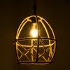 GLOBOSTAR® TELAN 01615 Vintage Κρεμαστό Φωτιστικό Οροφής με Ντουί 1 x E27 AC 220-240V IP20 - Μπεζ - Μ30 x Π30 x Υ38cm