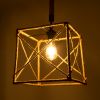 GLOBOSTAR® POLISHED 01616 Vintage Κρεμαστό Φωτιστικό Οροφής με Ντουί 1 x E27 AC 220-240V IP20 - Μαύρο & Μπεζ - Μ30 x Π30 x Υ30cm