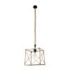 GLOBOSTAR® POLISHED 01616 Vintage Κρεμαστό Φωτιστικό Οροφής με Ντουί 1 x E27 AC 220-240V IP20 - Μαύρο & Μπεζ - Μ30 x Π30 x Υ30cm