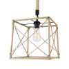 GLOBOSTAR® POLISHED 01616 Vintage Κρεμαστό Φωτιστικό Οροφής με Ντουί 1 x E27 AC 220-240V IP20 - Μαύρο & Μπεζ - Μ30 x Π30 x Υ30cm