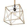 GLOBOSTAR® POLISHED 01616 Vintage Κρεμαστό Φωτιστικό Οροφής με Ντουί 1 x E27 AC 220-240V IP20 - Μαύρο & Μπεζ - Μ30 x Π30 x Υ30cm