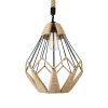 GLOBOSTAR® CONICAL 01617 Vintage Κρεμαστό Φωτιστικό Οροφής με Ντουί 1 x E27 AC 220-240V IP20 - Μαύρο & Μπεζ - Μ30 x Π30 x Υ40cm