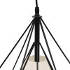 GLOBOSTAR® KAIRI 01618 Μοντέρνο Κρεμαστό Φωτιστικό Οροφής με Ντουί 1 x E27 AC 220-240V IP20 - Μαύρο & Λευκό - Μ38 x Π38 x Υ39cm